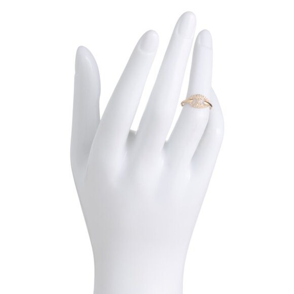 WHITE LOTUS Gold/Diamond 14kt Gold Diamond Mariner Link Ring - Picture 2 of 2